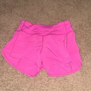 lululemon pink shorts speed up size 2 worn